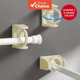 4pcs 360 ° Fixadores De Poste Retráteis Giratórios-Ganchos Adesivos Sem Perfuração Para Hastes De Cortina De Toalha E Ch em Oferta na Shopee