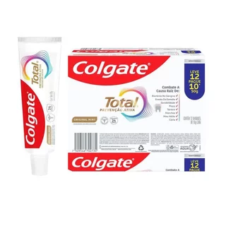 Creme Dental Colgate Total Prevenção Ativa Original Mint 50g - Embalagem com 12 Unidades - Leve 12 Pague 10 em Oferta na Shopee