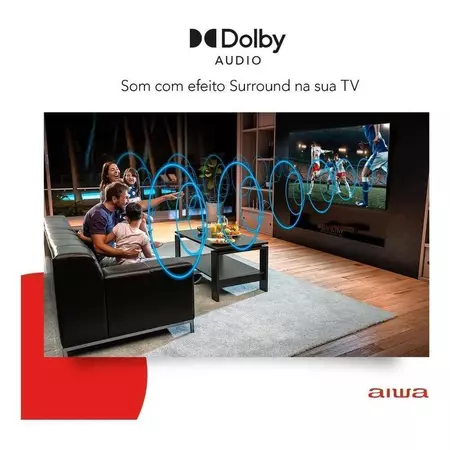 Smart TV AIWA 32 Polegadas HD Android TV HDR10 Dolby Audio Bluetooth Chromecast Borda Fina