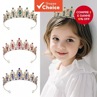 Tiara Barroca Nupcial , Coroa De Casamento De Cristal Europeu , Argola De Cabelo De Liga Colorida Para Noiva em Oferta na Shopee