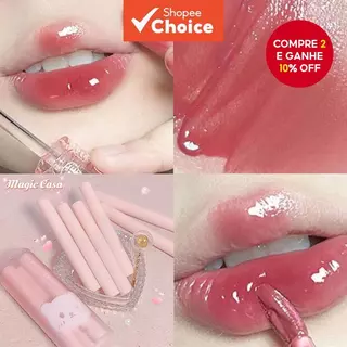 BATOM LÍQUIDO MÁGICO EM VIDRO BOLHA Fofo Brilho Molhado Lip Gloss Maquiagem Labial em Oferta na Shopee