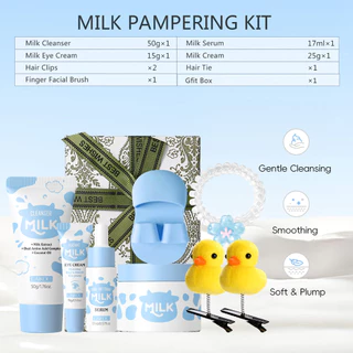 Conjunto De Cuidados Com A Pele E Presente LAIKOU Milk : Rotina Iluminadora Soro De Niacinamida (Tamanhos Completos) + G em Oferta na Shopee