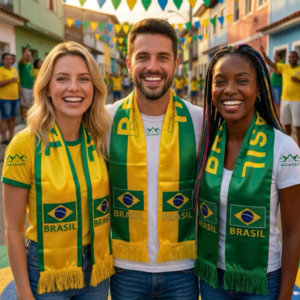 Kit Cachecol Brasil 2026 Copa Do Mundo Torcida Unissex Futebol Lenço ...