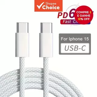 Cabo tipo USB C para C de 60 W USB PD 3.0 Cabo carregador de carga rápida USB-C 5A TypeC Cabo USBC para Laptop Macbook P em Oferta na Shopee