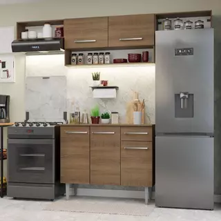 Armário de Cozinha Completa 225cm Rustic Emilly Madesa 01XA em Oferta na Shopee