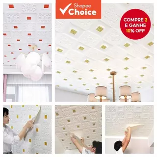 10 Unidades De Adesivos De Parede De Teto Autoadesivos 3D À Prova D'água Para Decoração De Quarto em Oferta na Shopee