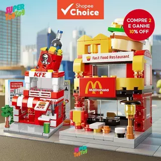Street View Burger Shop Modelo De Bloco De Construção De Partículas Pequenas Para Meninas Dificuldade Da Cidade Presente em Oferta na Shopee