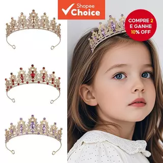 Tiara De Noiva-Coroa De Liga Baro que Com Cristais Coloridos Para Acessórios Dr ess De Casamento em Oferta na Shopee