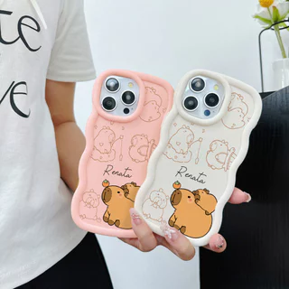 Capa Para iPhone Xr 13 11 16 16E 17 15 14 12 Pro Max 17Air Xs 7 8 Plus Bonito Kapibala Onda Macia Caso
