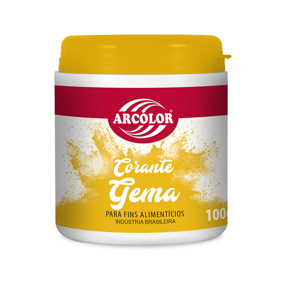 Corante em Pó Amarelo Gema - 100g - 1 unidade - Arcolor