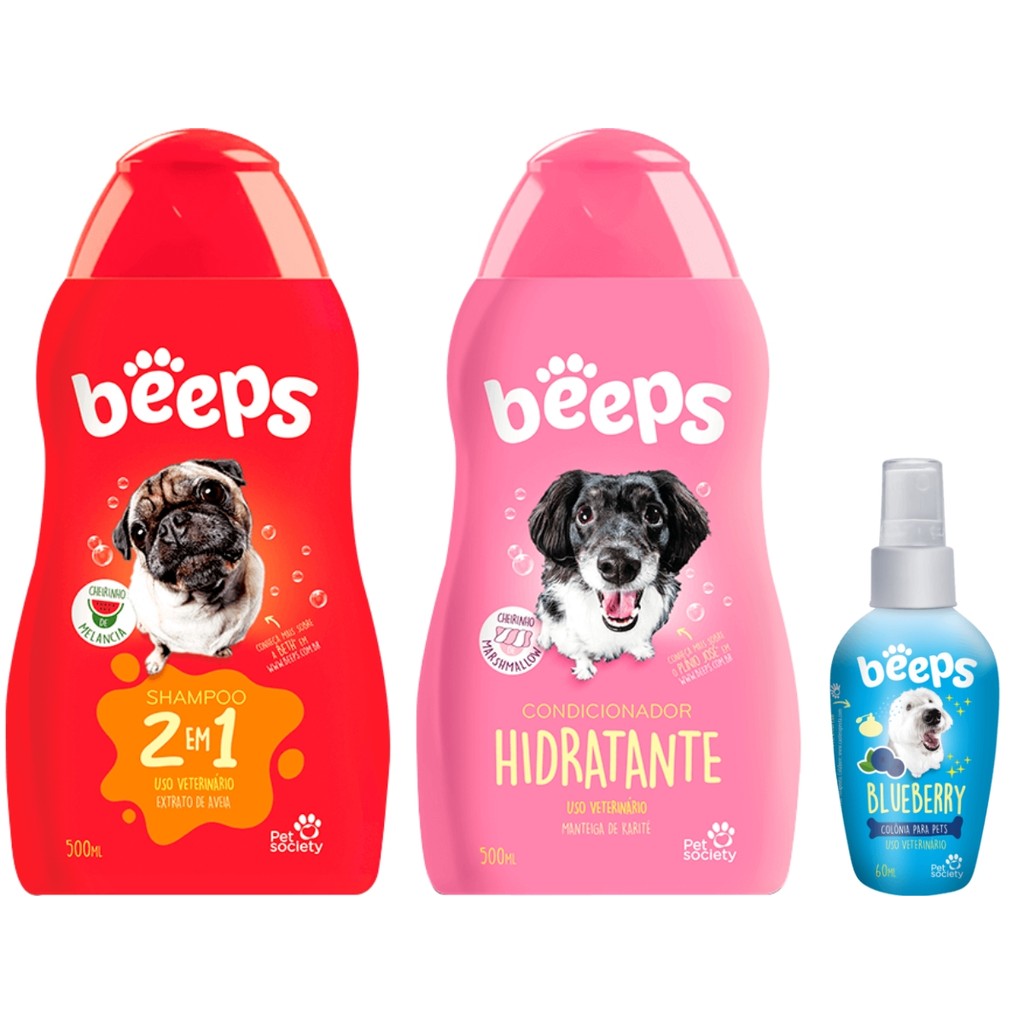 Shampoo 2 em 1 + Hidratante + Colonia Blueberry - Beeps | Shopee Brasil