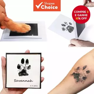 Kit de Impressão Manual de Pegada de Cão e Gato para Almofada de Tinta com Toque Limpo em Oferta na Shopee