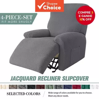 Capa de 4 Peças para Recliner Geométrica Jacquard Lavável e Removível Protetor de Móveis Decoração de Casa em Oferta na Shopee