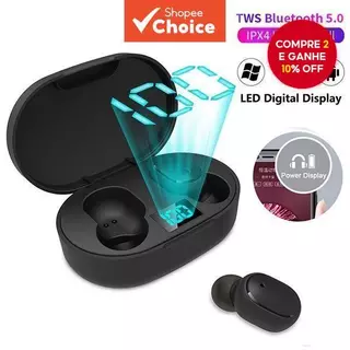E6S Fones De Ouvido TWS Sem Fio Bluetooth 5.0 Display LED 9D Stero Fone Redução Ruído em Oferta na Shopee