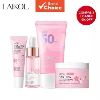LAIKOU Sakura Soro De Rejuvenescimento Protetor Solar Remover Creme Para Os Olhos Rugas SPF50 4pcs em Oferta na Shopee