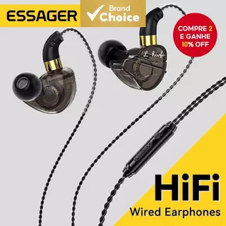 Fone De Ouvido Com Fio Essager 3.5mm Tipo C Chip Digital Controle De Microfone Para iPhone 15 Android Samsung em Oferta na Shopee