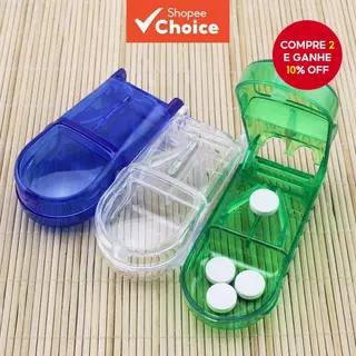 Cortador De Comprimidos Retangular De Plástico-Pequena Caixa Portátil De Medicamentos E Dispensador em Oferta na Shopee