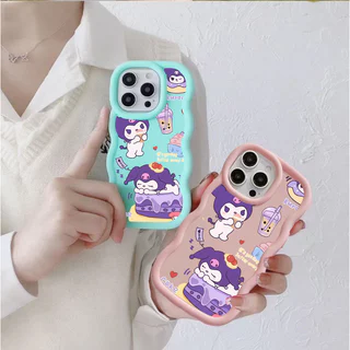 Capa Para iPhone 17 Pro Max 17Air 16 15 13 11 14 12 11 Xs XR 7 8 Plus Ganancioso Kuromi Macaron Caso De Telefone Móvel