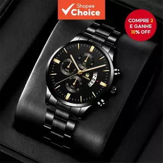 Relógio Masculino Dianteiro Da Moda Com Calendário De Pulseira De Aço Para Negócios E Uso Casual Sem Caixa em Oferta na Shopee