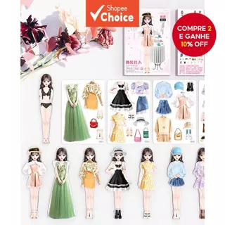 Princesa Magnética Vestir Boneca De Papel Fingir Jogar Jogo , Atividades De Carro De Brinquedo De Viagem De Estrada , Qu em Oferta na Shopee
