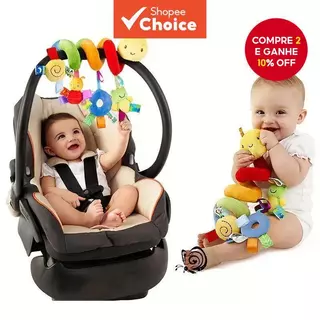 Chocalho em torno do carrinho de bebê torno brinquedo de pelúcia de atividade infantil, pode ser pendurado carro, cama p em Oferta na Shopee