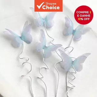 Toppers De Bolo De Borboleta Fio Tule Decoração De Mesa Casa Acessórios De Festa Peça Central 4.53cm 5 Peças em Oferta na Shopee