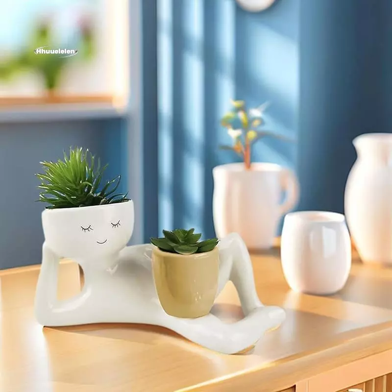 Vaso De Flores Deitado Figura Jardim