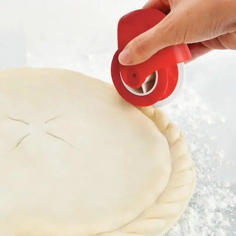 Cortador De Massa Manual Roda Pizza Crosta Edger Torção Onda