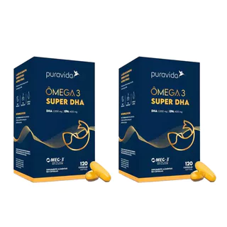 Omega 3 Super DHA EPA Big Kit 2 - 120 Caps - Puravida