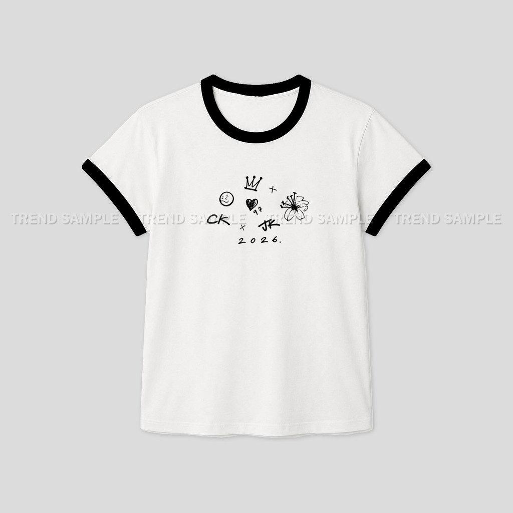 2026 BANGTAN JUNGKOOK JK Mesma Camiseta De Algodão Com Piecing