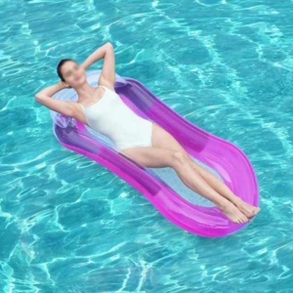 Boia Inflável Piscina Cama Flutuante Espreguiçadeira com Encosto de Cabeça Adulto Praia Infantil