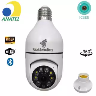 Câmera De Segurança Lâmpada Sem Fio Wi-fi IP 360° Visão Nortuna Com Microfone e Alto-Falante