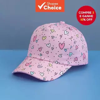 Boné De Beisebol Infantil Com Estampa De Coração , Chapéu De Sol Ajustável Da Moda Para Meninas , Presente Perfeito Aniv em Oferta na Shopee