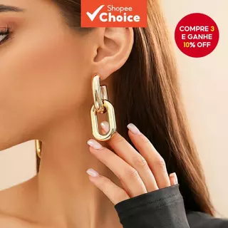 Brincos Grandes De Elos Para Mulheres – De Corrente Separável , Joias De Declaração Festa/Viagens em Oferta na Shopee