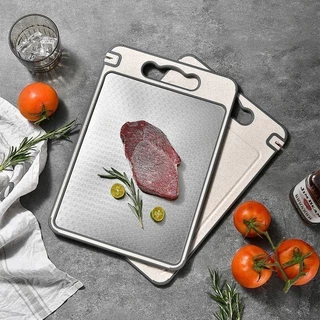 Tábua Para Churrasco Dupla Face Aço Inox E PP Com Afiador Integrado