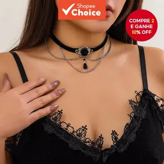 Colar Gargantilha Com Pingente De Gota Elegante Para Mulheres – Gola De Corrente Borla Fashion 2025 Uso Diário em Oferta na Shopee