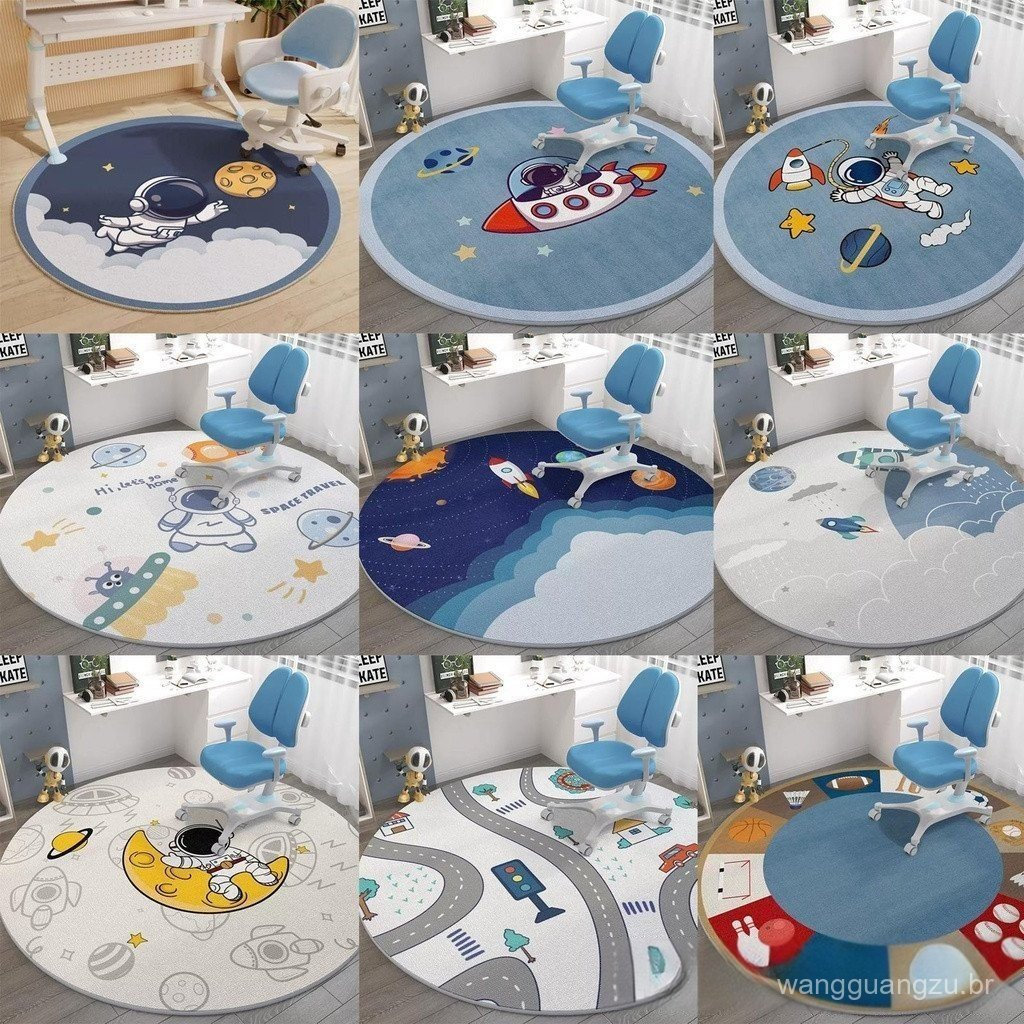 Tapete redondo de astronauta 3D adequado para meninos, sala de estar, quarto, cozinha, 100 * 100 cm, 120 * 120 cm, 140 *
