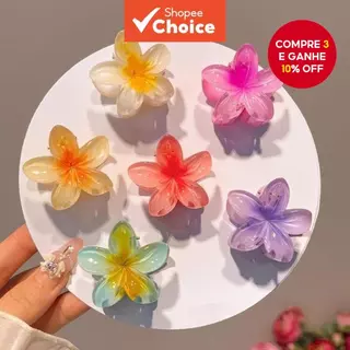 Conjunto De 6 Peças De Grampos De Cabelo Coreanos : Flor De Ovo E Garra De Caranguejo , Acessórios Gradiente Doce Para M em Oferta na Shopee