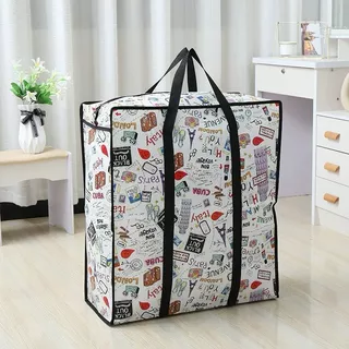 Bolsa Sacolão de Feira com Zíper – Grande, Resistente e Impermeável para Compras em Oferta na Shopee