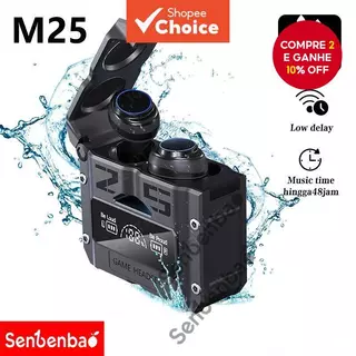 M25 Fones De Ouvido TWS À Prova Dwaterproof Água Tela LED Som Surround Fone Bluetooth Embutido Carregador Backup em Oferta na Shopee
