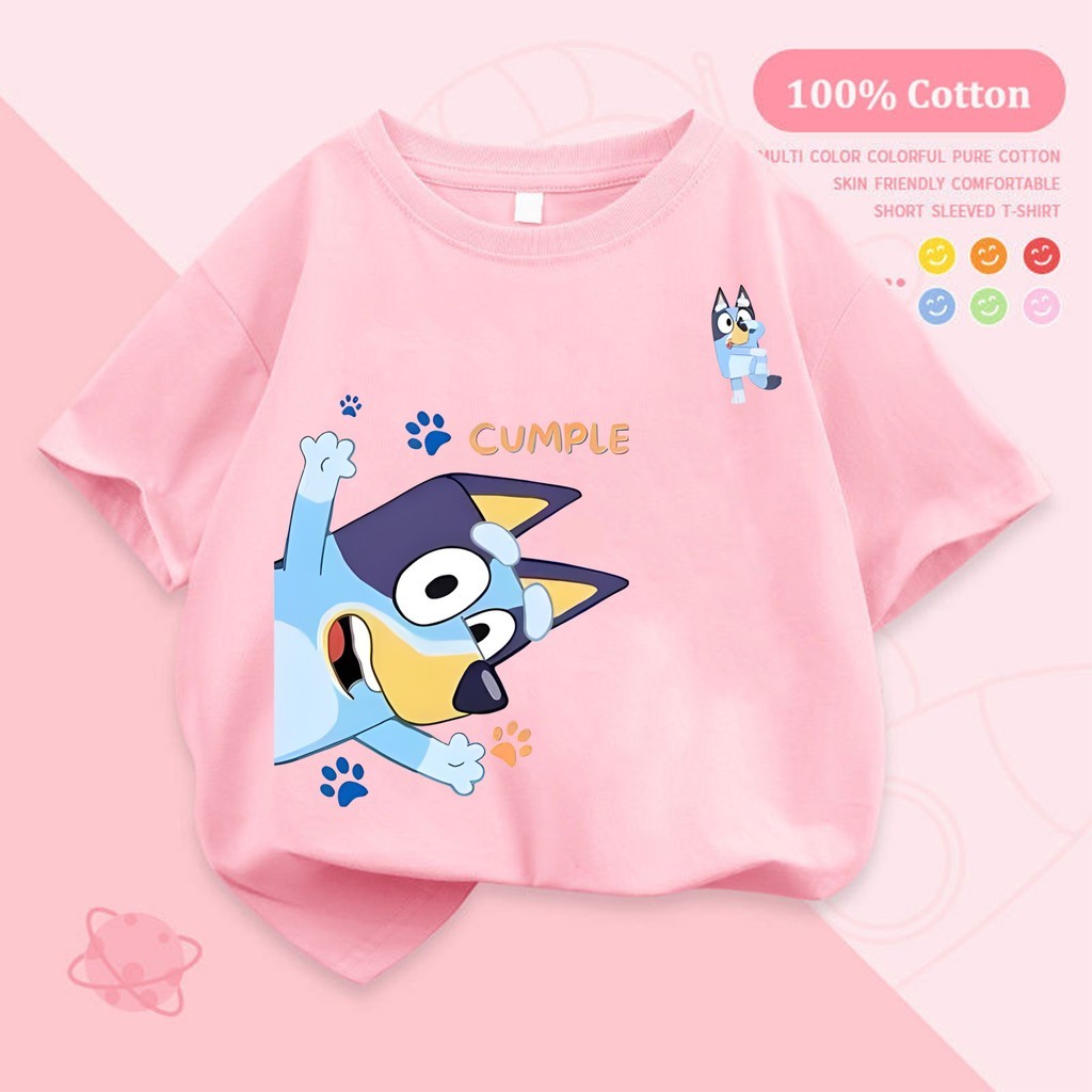 Especial Camisetas I antis [Bluey] Algodão 100 Top Kid Camiseta Não Desbotada Unissex # ww D5WZ