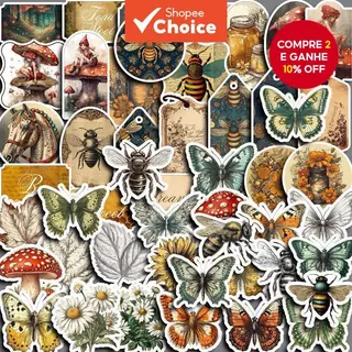 50 Peças Adesivos Temáticos Florestais – Decalques De Vinil À Prova D'água Para Laptop E Diário (Artesanato Natural DIY) em Oferta na Shopee