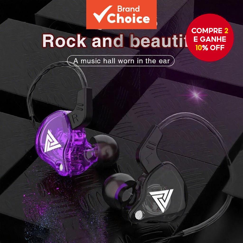 Fone de ouvido QKZ AK6 Bluetooth In-Ear, com 6 drivers dinâmicos, microfone integrado, ajuste seguro para conforto em