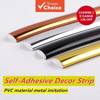 Moldura De Espelho Autoadesiva De 1M , Moldagem De PVC , Guarnição De Parede , Linha De Decoração De Metal , Fundo Teto em Oferta na Shopee