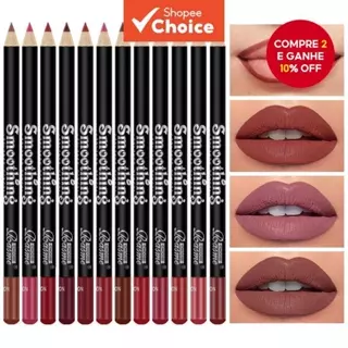 Forro Labial 12 Embalagens 12 Cores à Prova d'Água Não Desbotável, Conjunto de Canetas Batom Nu e Coloridos em Oferta na Shopee