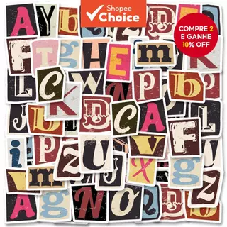 52 PCS PVC Retro Colorido Letras Em Inglês Estudante DIY Papelaria Decoração Adesivos Adequados Para Foto em Oferta na Shopee