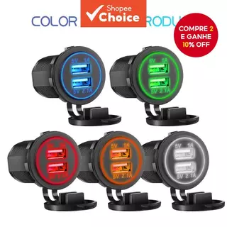 Carregador Duplo USB 5V 3.1A 12V Para Carro com Tomada Adaptadora à Prova d'Água Veículos Motocicleta em Oferta na Shopee