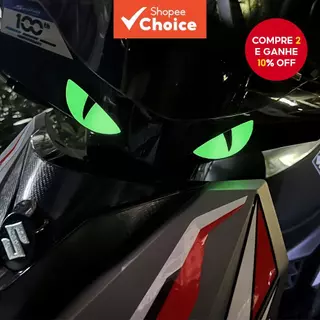 Capacete De Motocicleta Scooter Demônio Olho Vinil Decalque Luminoso PVC Adesivo Para Honda PCX Yamaha NMAX XMAX em Oferta na Shopee