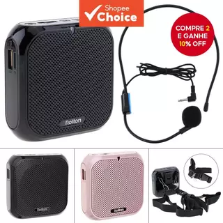 Headworn Microfone Alto-Falante Amplificador De Voz Gravador Mini Com Fio em Oferta na Shopee