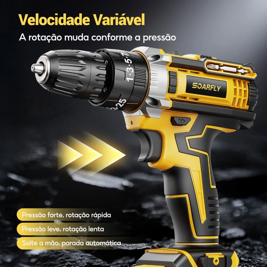 Parafusadeira Furadeira 48V 2 Baterias Com Maleta e Acessórios Completo